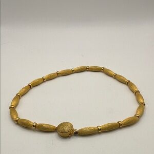 Monet Gold Textured Bead Necklace
